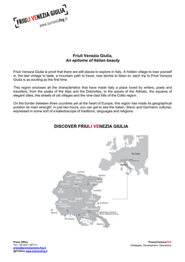 Discover Friuli Venezia Giulia