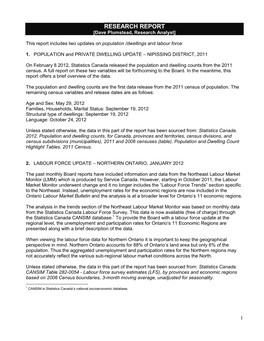 Northeast Ontario Labour Market Monitor