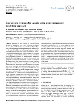 New Ground Ice Maps for Canada Using a Paleogeographic Modelling Approach