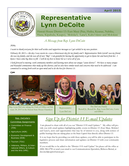 Representative Lynn Decoite