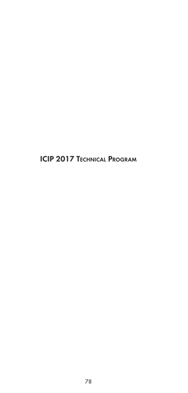 ICIP 2017 Technical Program