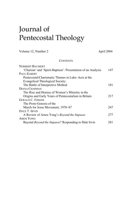 Journal of Pentecostal Theology