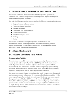 3 Transportation Impacts and Mitigation