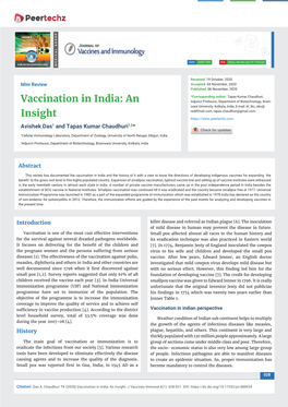 Vaccination in India: an Insight