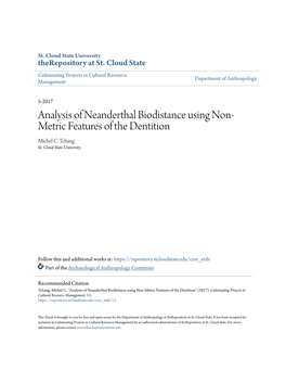 Analysis of Neanderthal Biodistance Using Non-Metric Features of the Dentition