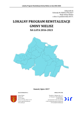 Lokalny Program Rewitalizacji Gminy Nielisz Na Lata 2016-2023