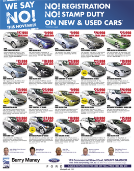 Registration Stamp Duty on New & Used Cars*