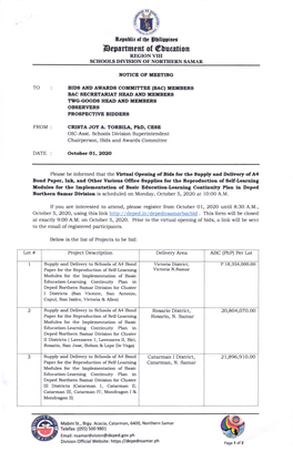 Dqartmert of Glucetion REGION VIII SCHOOI-S DII,ISION of NORTHERN SAMAR