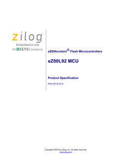 Ez80l92 Product Specification