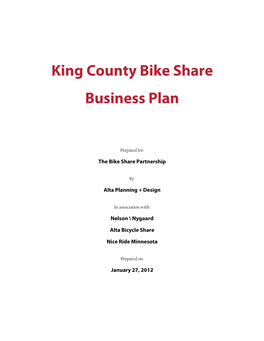 King County Bike Share Business Plan