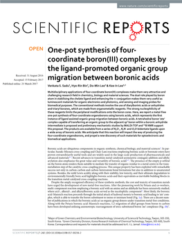 One-Pot Synthesis of Four-Coordinate Boron(III)