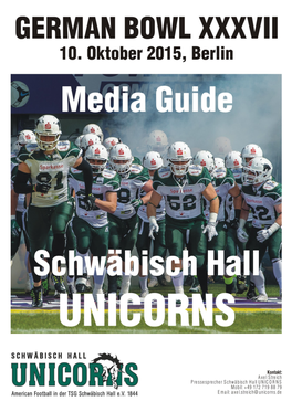 UNICORNS German Bowl 37 Media Guide Deutsch