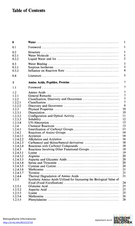 Table of Contents