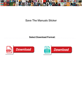 Save the Manuals Sticker