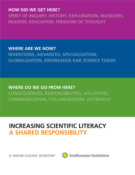 Increasing Scientific Literacy a Shared Responsibility