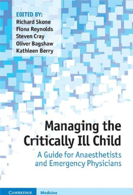 Managing the Critically Ill Child a Guide for Anaesthetists and Emergency Physicians