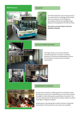 GREEN Museums the Telford & Wrekin Council Gorge Connect Bus