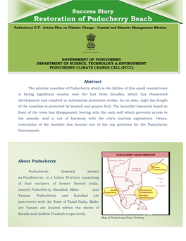 Restoration of Puduc Estoration of Puducherry Beach Cherry Beach