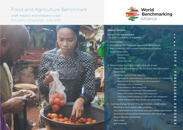 Food and Agriculture Benchmark Draft Industry and Company Scope for Public Consultation - June 2019