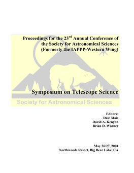 Symposium on Telescope Science