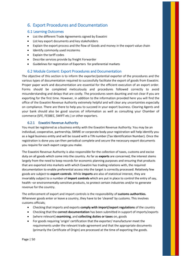 6. Export Procedures and Documentation