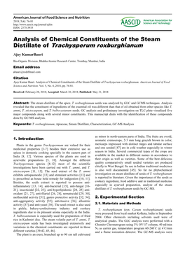 Distillate of Trachysperum Roxburghianum