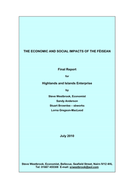 HIE Economic Impact of the Fèisean 2010