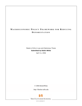 Macroeconomic Policy Framework for Reducing Deforestation: a Sri