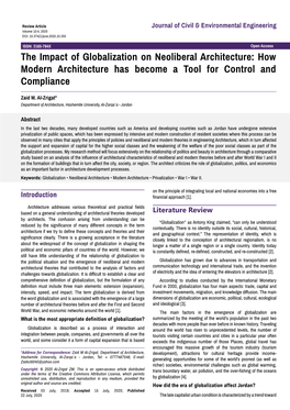 The Impact of Globalization on Neoliberal Architecture: How Modern Architecture Has Become a Tool for Control and Compliance