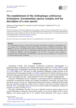 Coleoptera: Scarabaeidae) Species Complex and the Description of a New Species