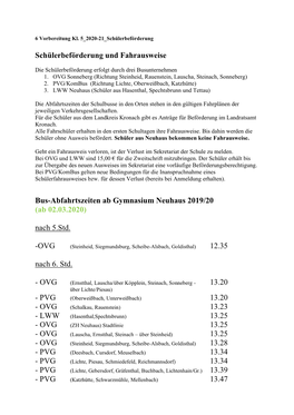 Bus-Abfahrtzeiten Ab Gymnasium Neuhaus