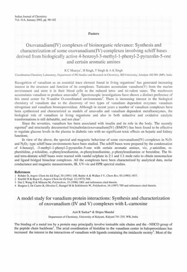 Synthesis and Characterization of Some Oxovanadium(IV) Complexes Involving