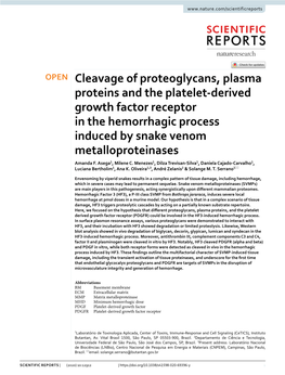 Cleavage of Proteoglycans, Plasma Proteins and the Platelet-Derived