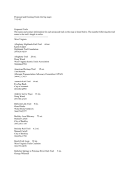 Proposed and Existing Trails (For Big Map) 7-15-02