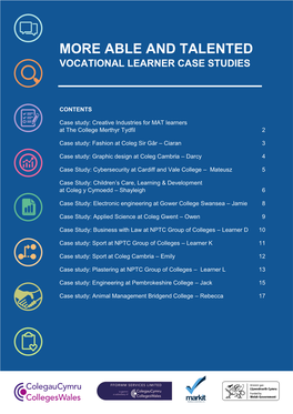 More Able and Talented Vocational Learner Case Studies