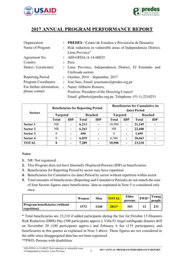 2017 Annual Program Performance Report