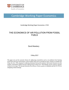 Cambridge Working Paper Economics