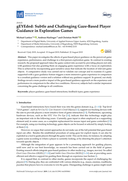 Subtle and Challenging Gaze-Based Player Guidance in Exploration Games