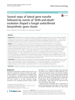 Several Steps of Lateral Gene Transfer Followed by Events of 'Birth-And