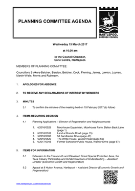 Planning Committee Agenda