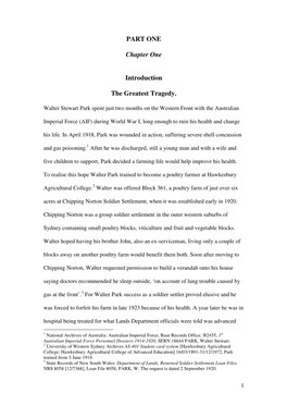 PART ONE Chapter One Introduction the Greatest Tragedy