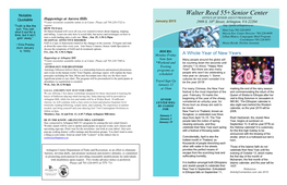 Walter Reed 55+Senior Center Notable Happenings at Aurora Hills OFFICE of SENIOR ADULT PROGRAMS Quotable Th *Center Newsletter Available Online Or at Center