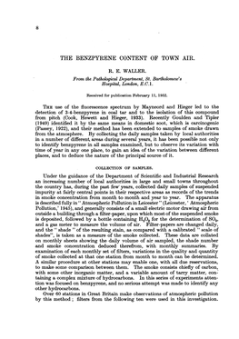 The Benzpyrene Content of Town Air