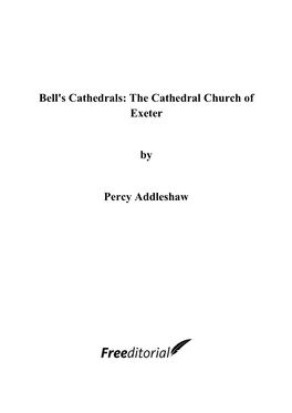 The Cathedral Church of Exeter by Percy Addleshaw