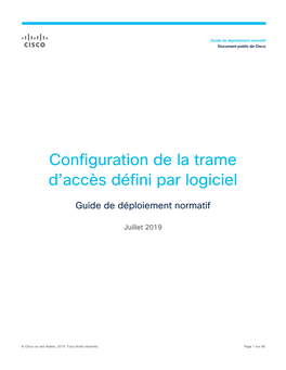 Configuration De La Trame D'accès Défini Par Logiciel