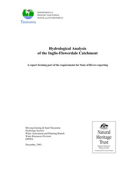 Hydrological Analysis of the Inglis-Flowerdale Catchment