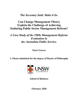 The Secretary Said: Make It So. Can Change Management Theory