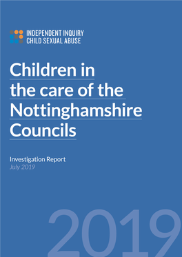 Children in the Care of the Nottinghamshire Councils