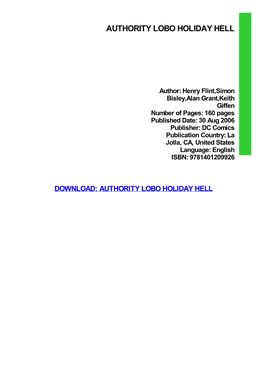 {TEXTBOOK} Authority Lobo Holiday Hell Ebook