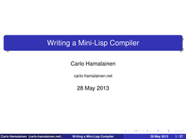 Writing a Mini-Lisp Compiler
